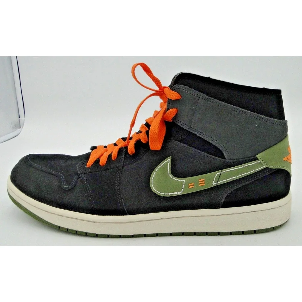 Nike Air Jordan 1 Mid SE Craft Anthracite Light Olive FD6817-003 Men's Size 15‎